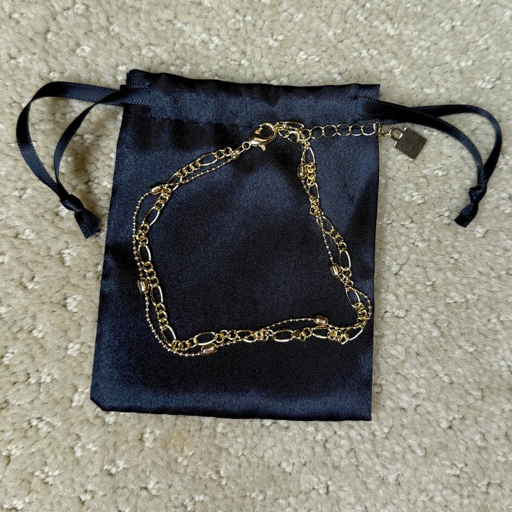 DANNIJO Gold Double Strand Anklet